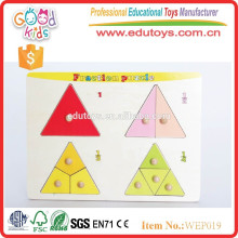 preschool educational kids wooden fraction puzzle